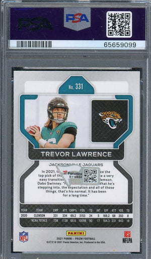 Trevor Lawrence Autographed 2021 Panini Prizm Signed Rookie Card #331 Auto PSA-Powers Sports Memorabilia