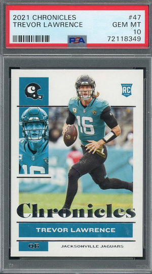 Trevor Lawrence 2021 Panini Chronicles Football Rookie Card RC #47 Graded PSA 10-Powers Sports Memorabilia