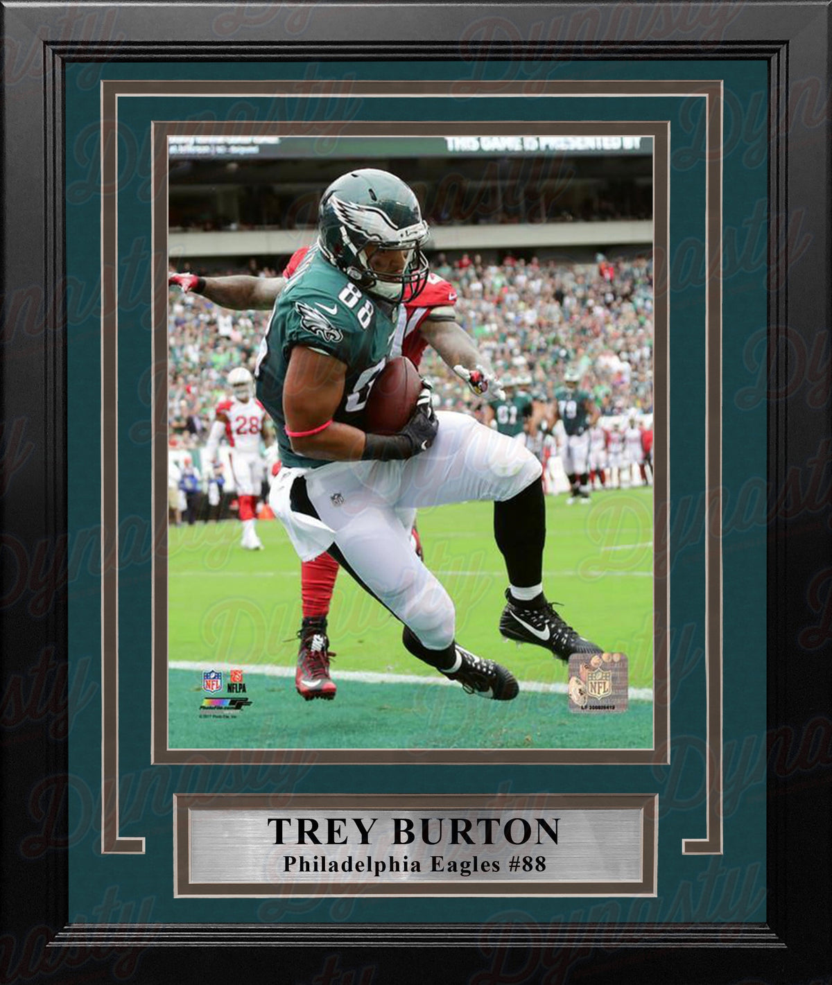 Trey Burton Touchdown Catch Philadelphia Eagles Framed Football Display Photo-Powers Sports Memorabilia