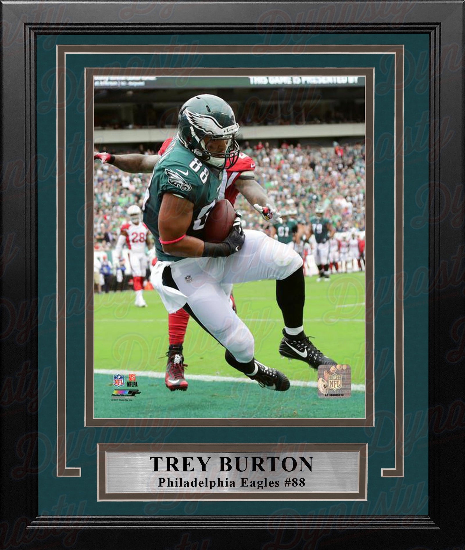 Trey Burton Touchdown Catch Philadelphia Eagles Framed Football Display Photo-Powers Sports Memorabilia