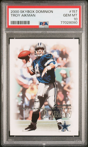 Troy Aikman 2000 Skybox Dominion Football Card #157 Graded PSA 10-Powers Sports Memorabilia