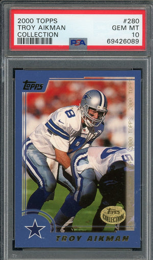 Troy Aikman 2000 Topps Collection Football Card #280 Graded PSA 10-Powers Sports Memorabilia