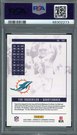 Tua Tagovailoa 2020 Panini Chronicles Luminance Rookie Card #202 Graded PSA 10-Powers Sports Memorabilia