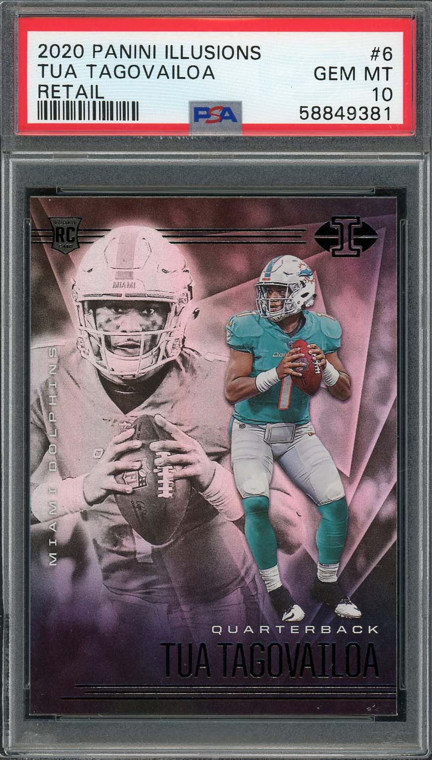 Tua Tagovailoa 2020 Panini Illusions Retail Rookie Card RC #6 Graded PSA 10-Powers Sports Memorabilia