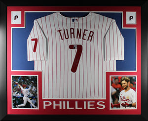 Trea Turner Autographed Philadelphia Phillies Signed Nike Baseball Framed Jersey Beckett COA-Powers Sports Memorabilia