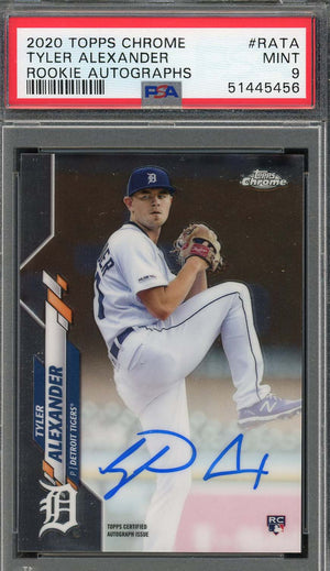 Tyler Alexander 2020 Topps Chrome Rookie Autographs Card #RATA PSA 9-Powers Sports Memorabilia