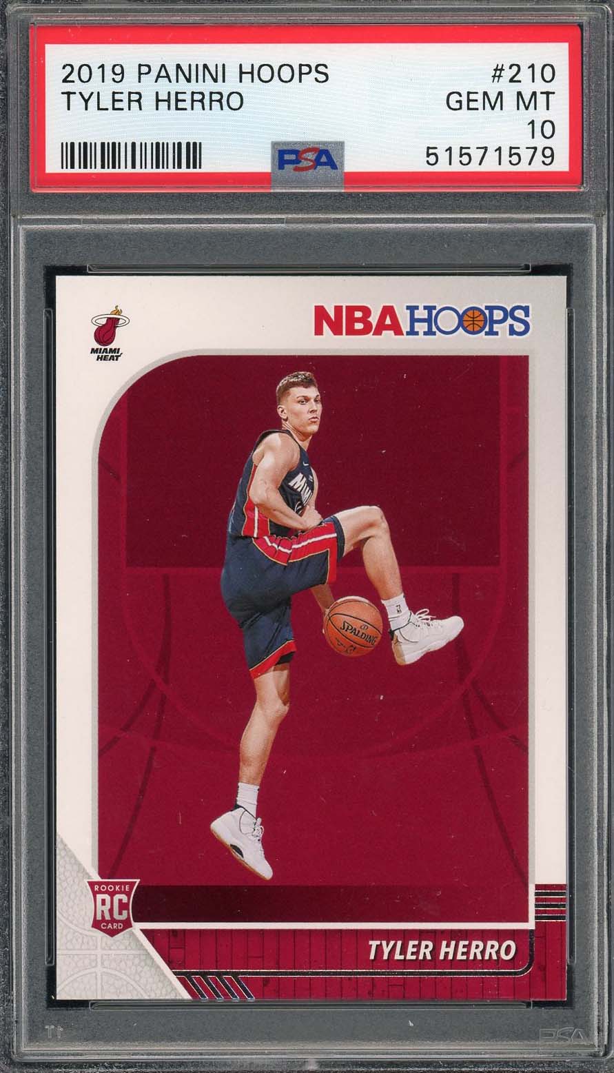 Tyler Herro 2019 Panini Hoops Basketball Rookie Card RC #210 Graded PSA 10-Powers Sports Memorabilia