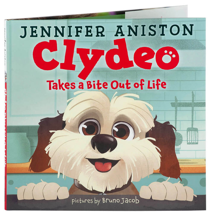 Clydeo Takes a Bite Out of Life Hardcover Book By Jennifer Aniston-Powers Sports Memorabilia