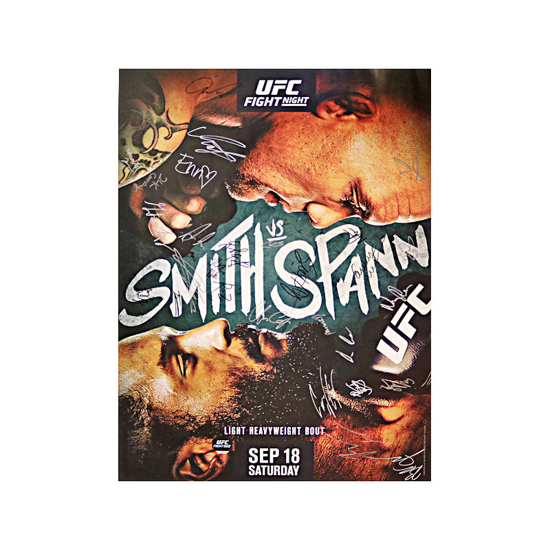 UFC Fight Night 9/18/21: Smith vs Spann Multi Signed Signed Event Poster-Powers Sports Memorabilia