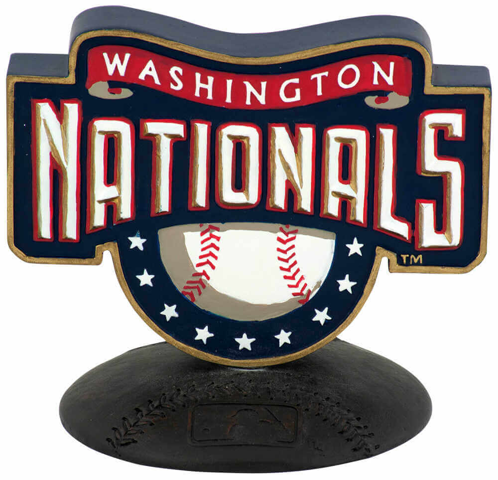 Washington Nationals Team Hat Statue Figurine The Memory Company Autographed-Powers Sports Memorabilia