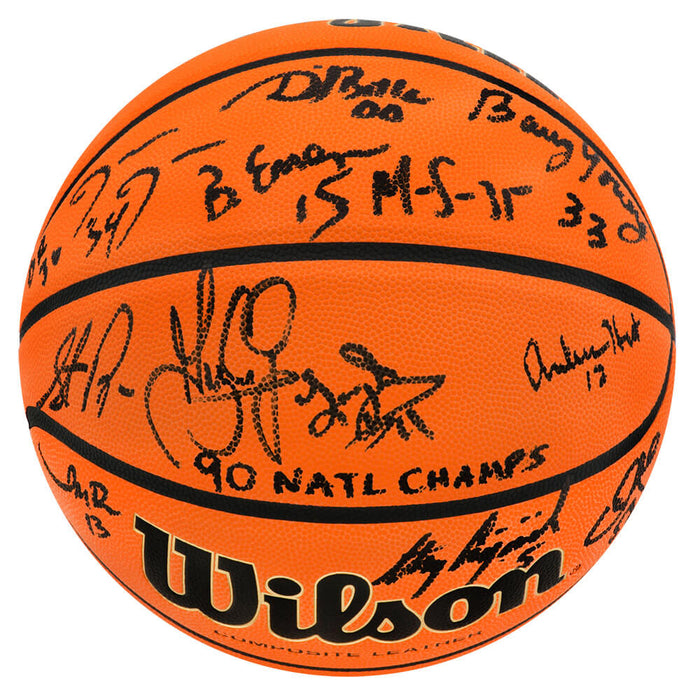 1990 UNLV Runnin' Rebels Team Autographed Wilson NCAA Game Replica Basketball with 90 Nat'l Champs (13 Signatures)