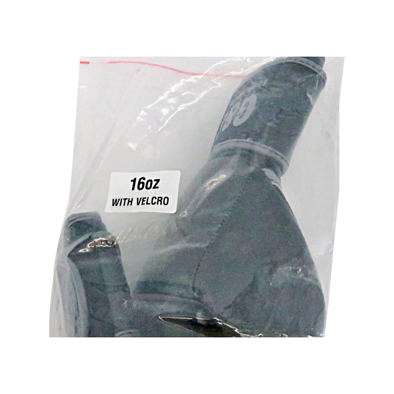 Black Leather Pair of Training Boxing Gloves - Velcro Strap - 16 Oz-Powers Sports Memorabilia