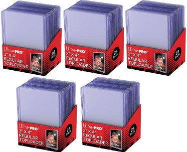 Ultra Pro Toploaders Keeps Cards Ultra Protected, 3"x4" L, 5 Packs of 25ct=125 total-Powers Sports Memorabilia