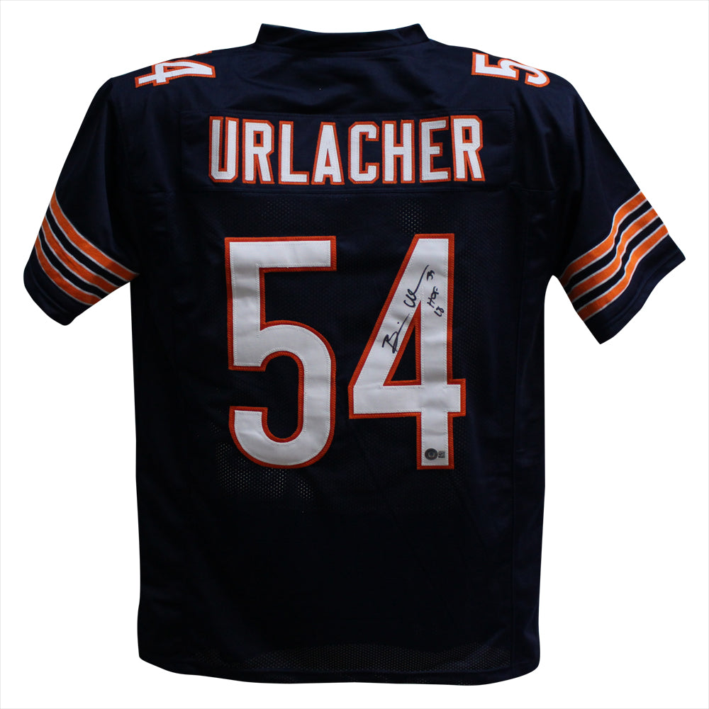 Brian Urlacher Pro Style Blue XL Signed Jersey HOF – Beckett Authenticated-Powers Sports Memorabilia