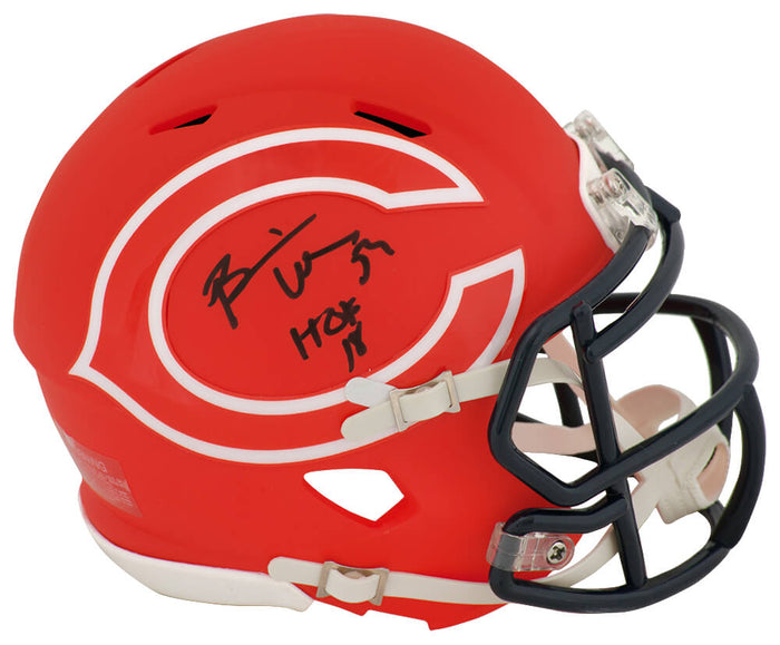 Brian Urlacher Autographed Chicago Bears AMP Riddell Speed Mini Helmet with HOF'18-Powers Sports Memorabilia