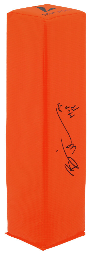 Brian Urlacher Autographed BSN Orange Endzone Football Pylon w/ HOF 18-Powers Sports Memorabilia
