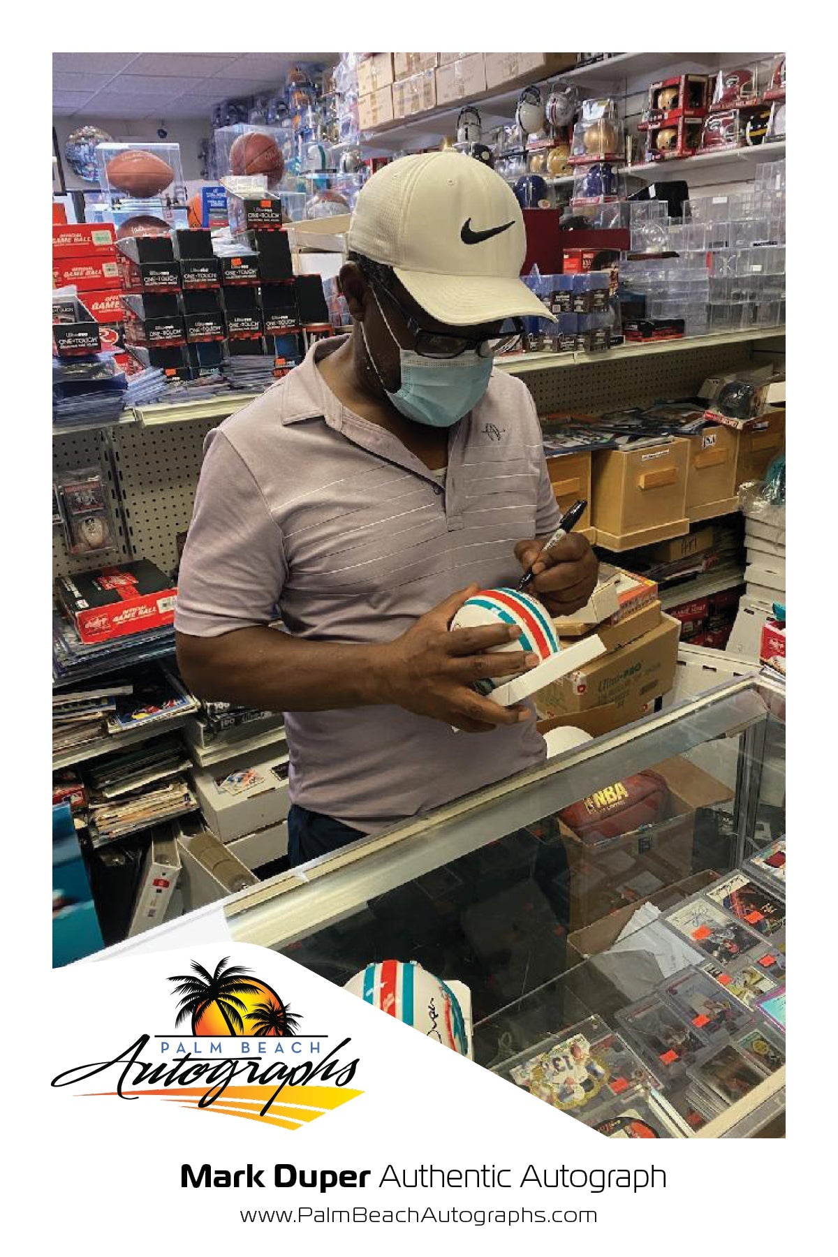 Autographed Mark Duper Miami Dolphins (Throwback) Mini Helmet-Powers Sports Memorabilia