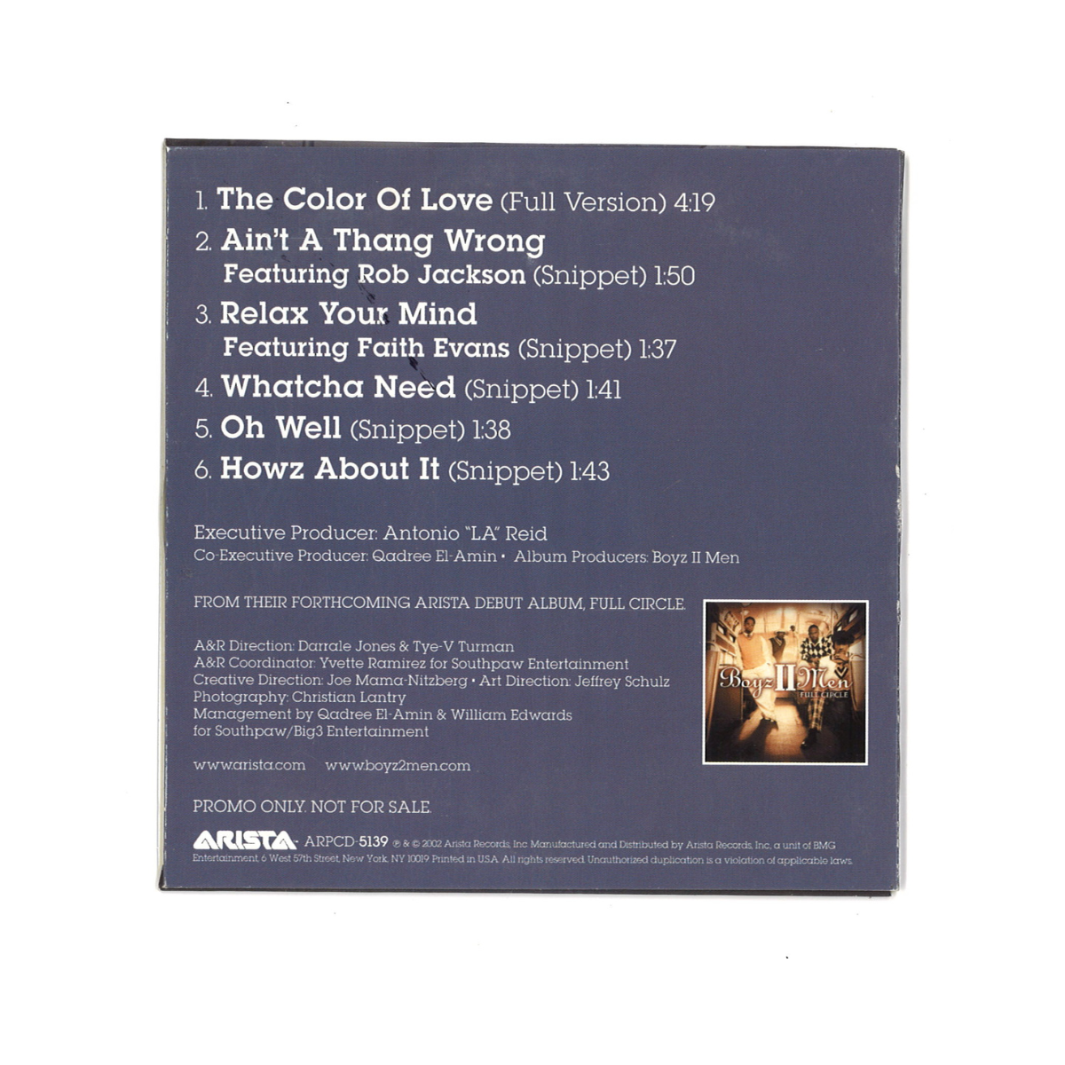 Boyz II Men Signed 2002 Selections from Full Circle CD Sleeve & CD-Powers Sports Memorabilia