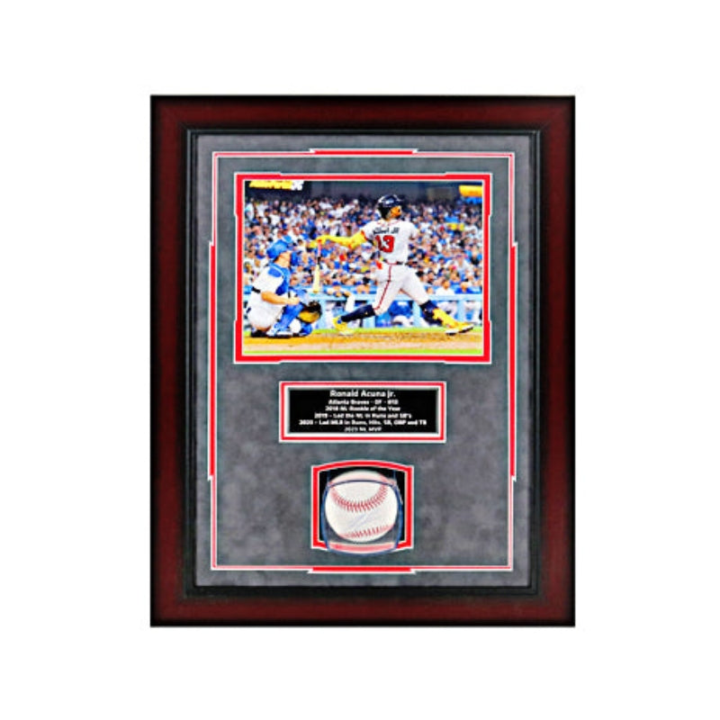 Ronald Acuna Atlanta Braves Signed OMLB Baseball Framed Shadowbox (Beckett Holo)-Powers Sports Memorabilia
