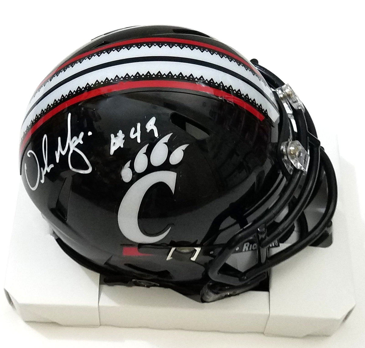 Urban Meyer Autographed University of Cincinnati Riddell Mini Helmet Beckett Authenticated #2-Powers Sports Memorabilia