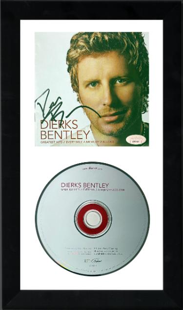 Dierks Bentley Autographed 2008 Greatest Hits/Every Mile A Memory Album CD Cover/CD-JSA #AC92547- 6.5x12 Custom Framing - CTBL_V33370-Powers Sports Memorabilia