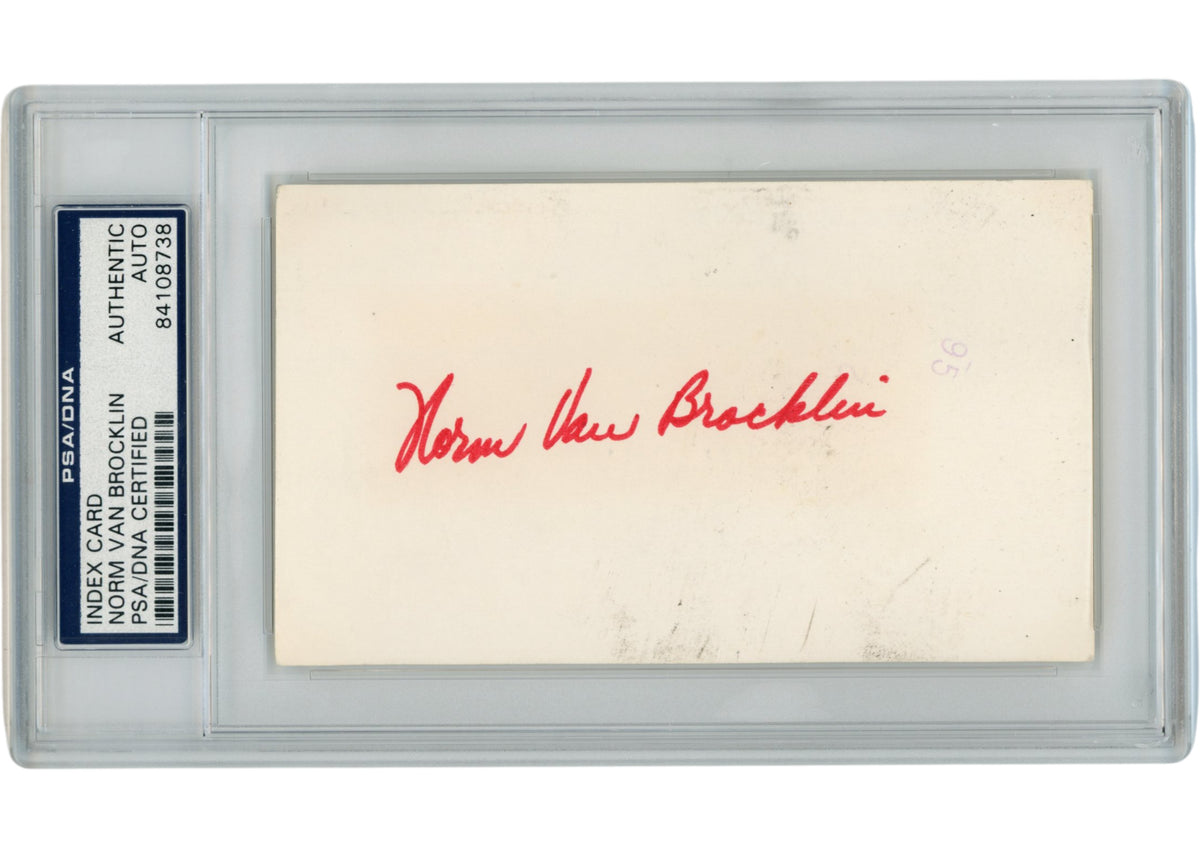 Norm Van Brocklin Los Angeles Rams Signed Mini Helmet - Index Slabbed PSA PSA-Powers Sports Memorabilia