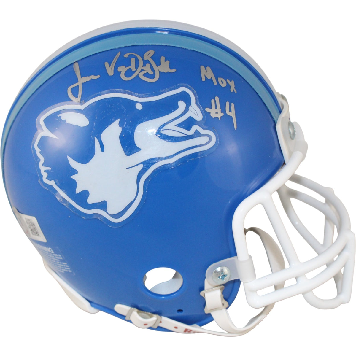 James Van Der Beek Varsity Blues Signed Mini Helmet - MOX Beckett Beckett-Powers Sports Memorabilia