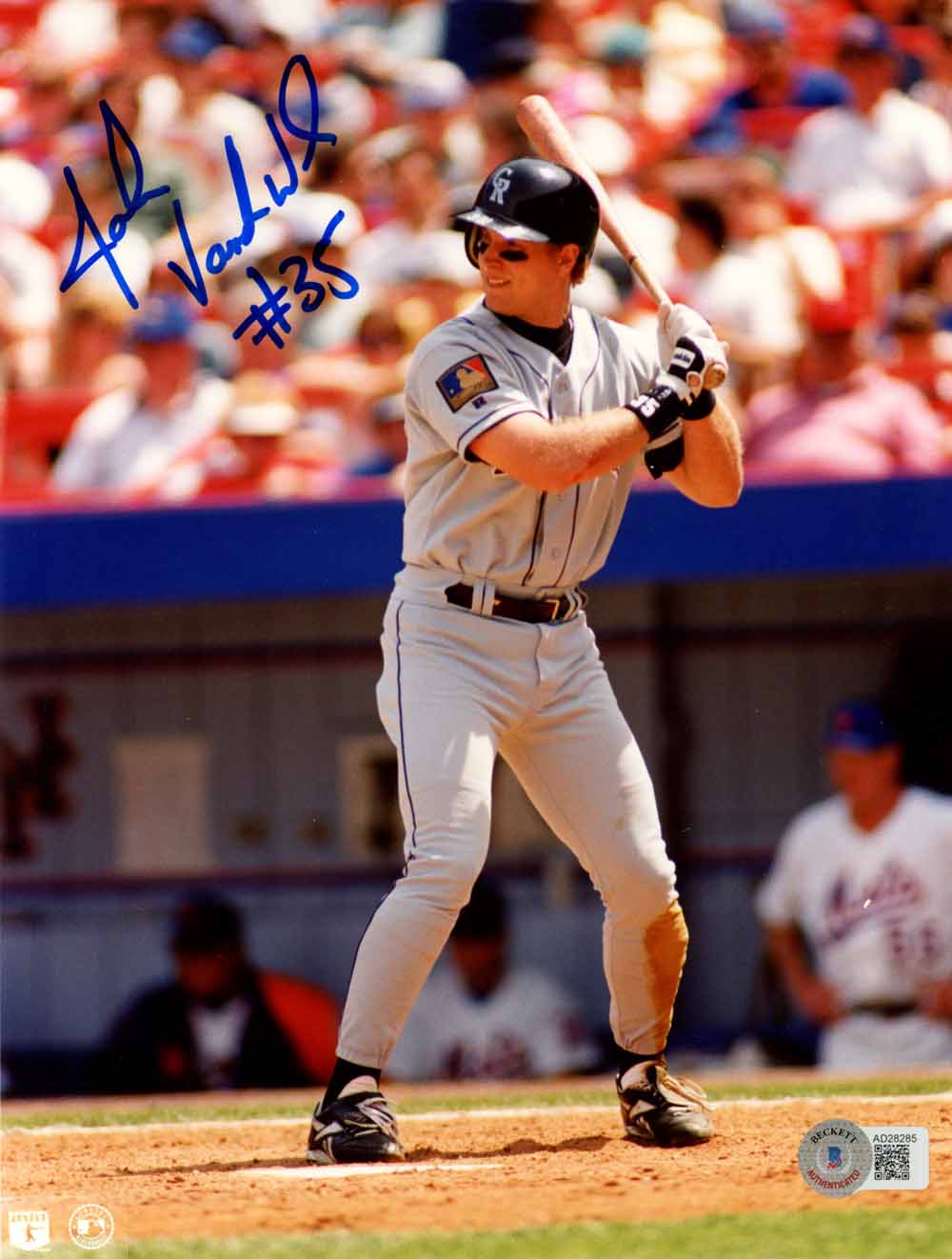 John Vander Wal Colorado Rockies Signed 8x10 Photo - Beckett Beckett - 50546-Powers Sports Memorabilia