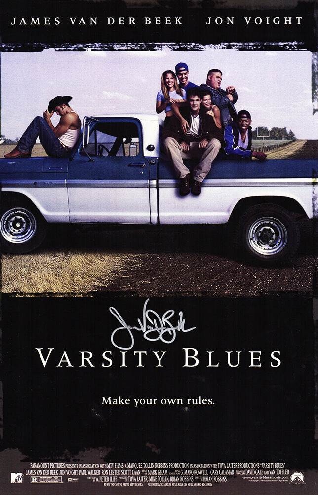 James Van Der Beek Autographed Varsity Blues 11x17 Movie Poster-Powers Sports Memorabilia