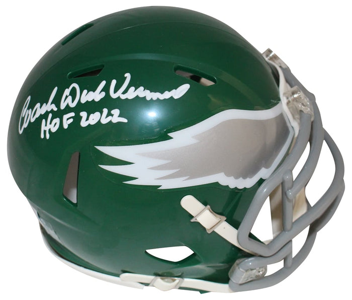 Dick Vermiel Signed Philadelphia Eagles HOF Mini Helmet – Beckett Authenticated-Powers Sports Memorabilia