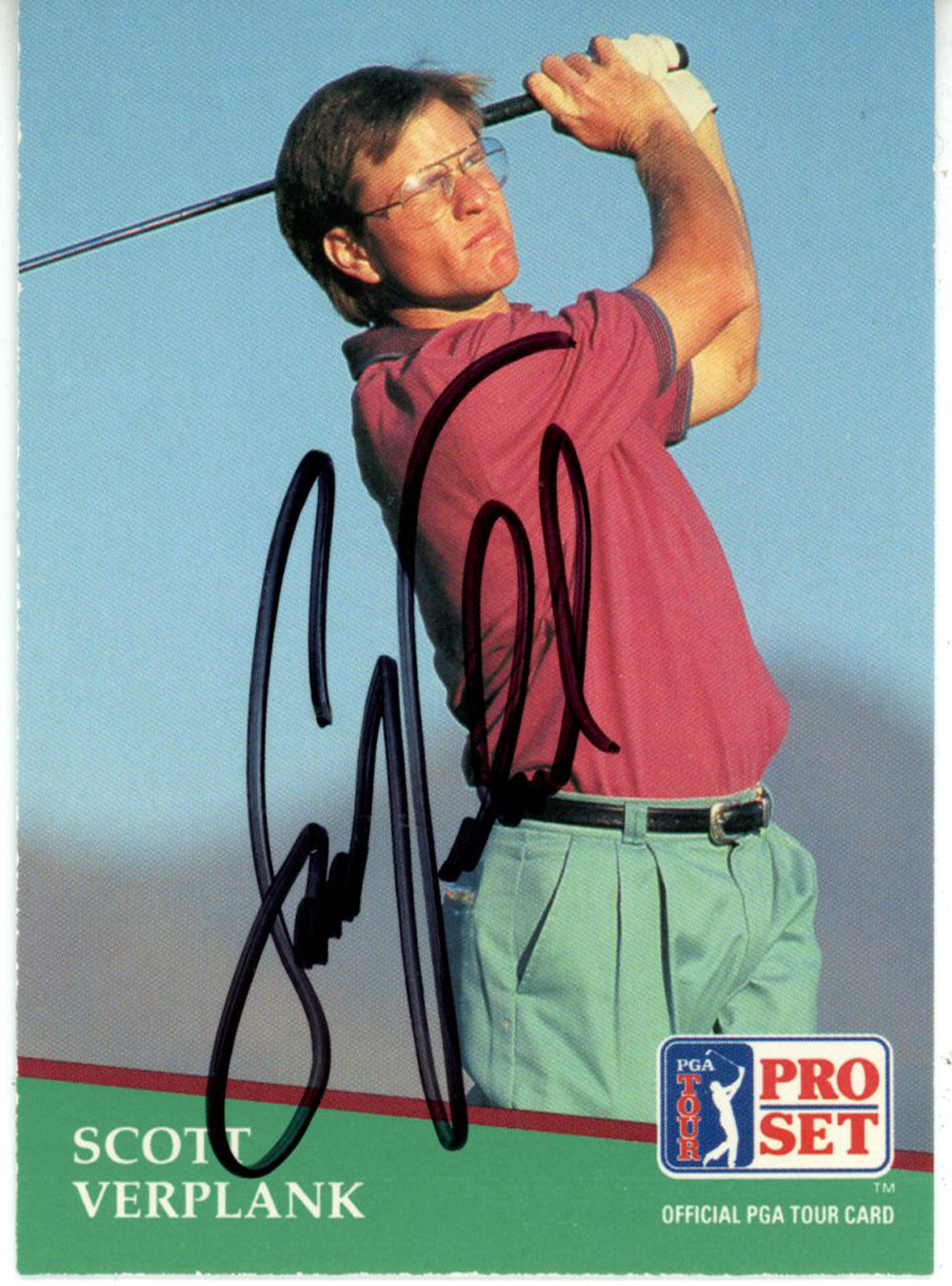 Scott Verplank Pga Signed Card - 1991 Pro Set #39 Beckett Beckett-Powers Sports Memorabilia