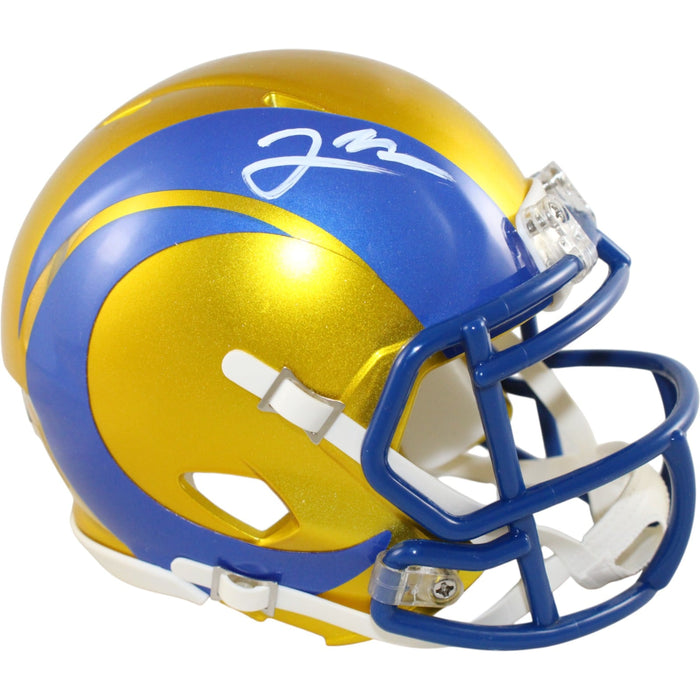Jared Verse Signed Los Angeles Rams Flash Mini Helmet – Beckett Witness Authenticated-Powers Sports Memorabilia