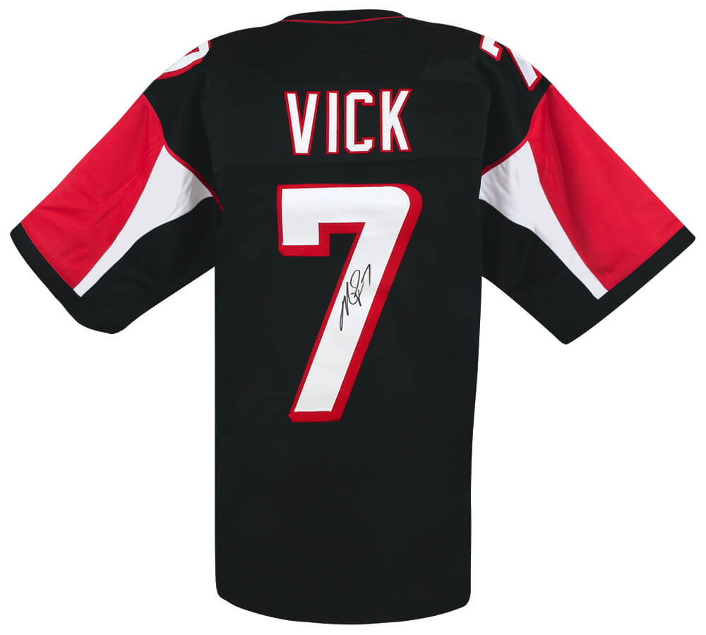 Michael Vick Autographed Black Throwback Custom Football Jersey-Powers Sports Memorabilia