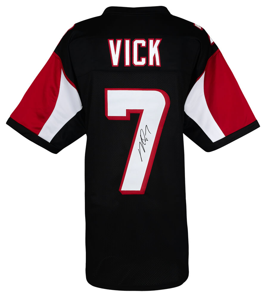 Michael Vick Autographed Black Throwback Custom Jersey-Powers Sports Memorabilia