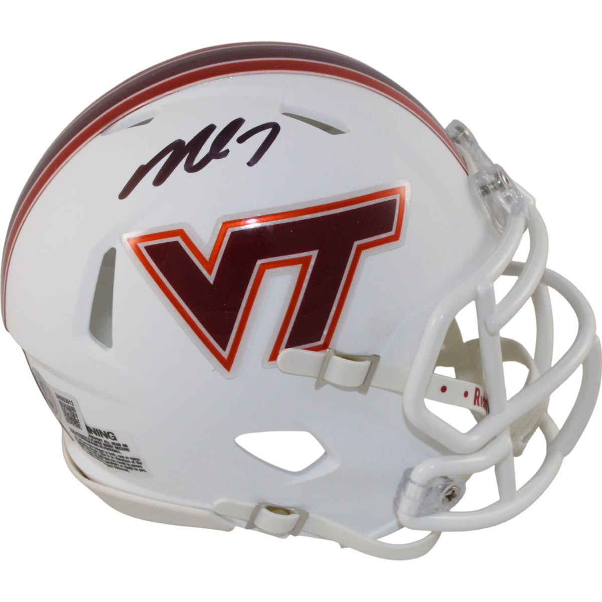 Michael Vick Signed Virginia Tech Hokies Mini Helmet – White – Beckett Witness Authenticated-Powers Sports Memorabilia