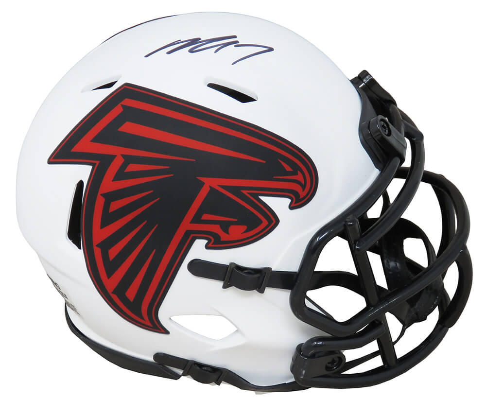 Michael Vick Autographed Atlanta Falcons Lunar Eclipse White Matte Riddell Speed Mini Helmet-Powers Sports Memorabilia