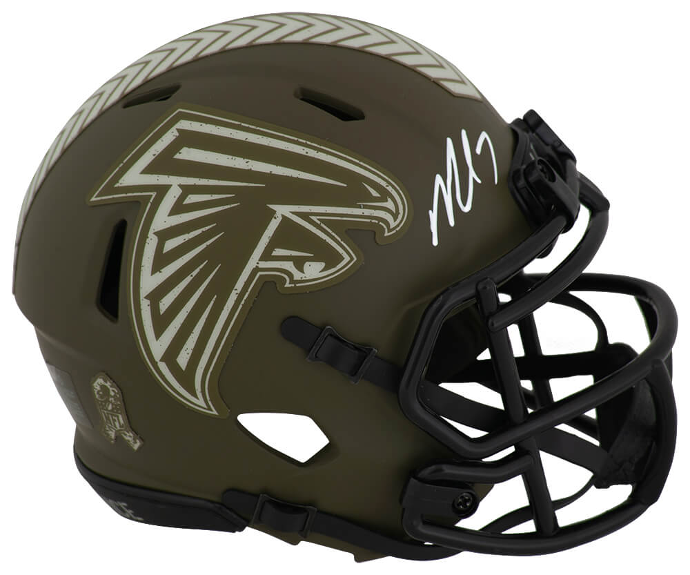 Michael Vick Atlanta Falcons Autographed Atlanta SALUTE Riddell Mini Helmet-Powers Sports Memorabilia