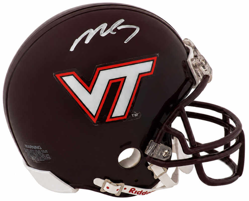 Michael Vick Autographed Virginia Tech Hokies Riddell (VSR4) Mini Helmet-Powers Sports Memorabilia