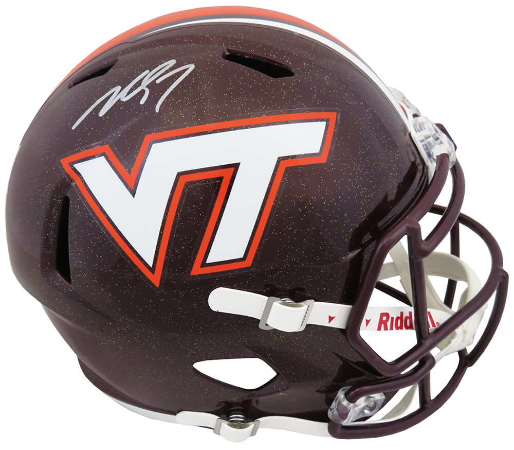 Michael Vick Autographed Virginia Tech Riddell F/S Speed Replica Helmet-Powers Sports Memorabilia