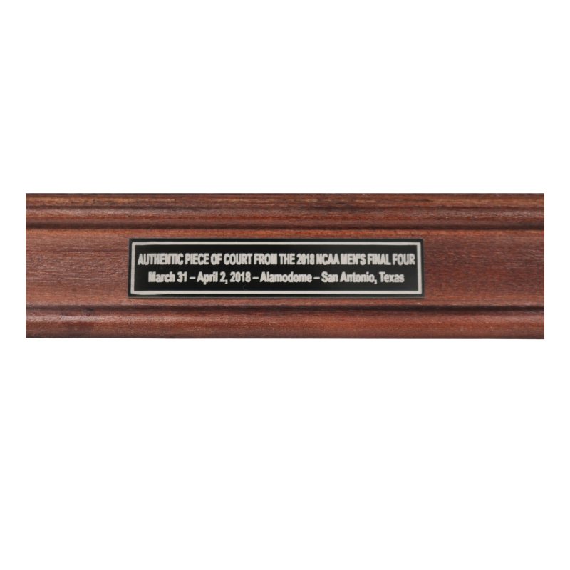 Villanova University 2x6 Authentic Piece of 2018 Men's Final Four Basketball Court with Logo in Glass Display Case-Powers Sports Memorabilia