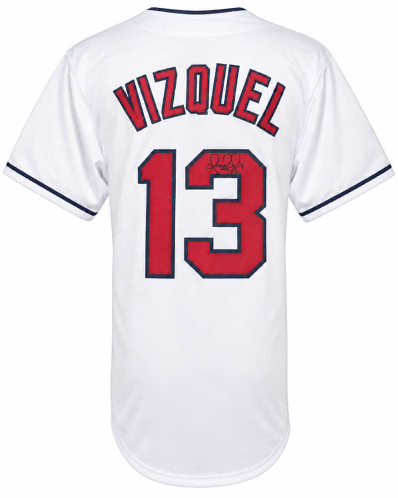 Omar Vizquel Autographed White Custom Baseball Jersey-Powers Sports Memorabilia