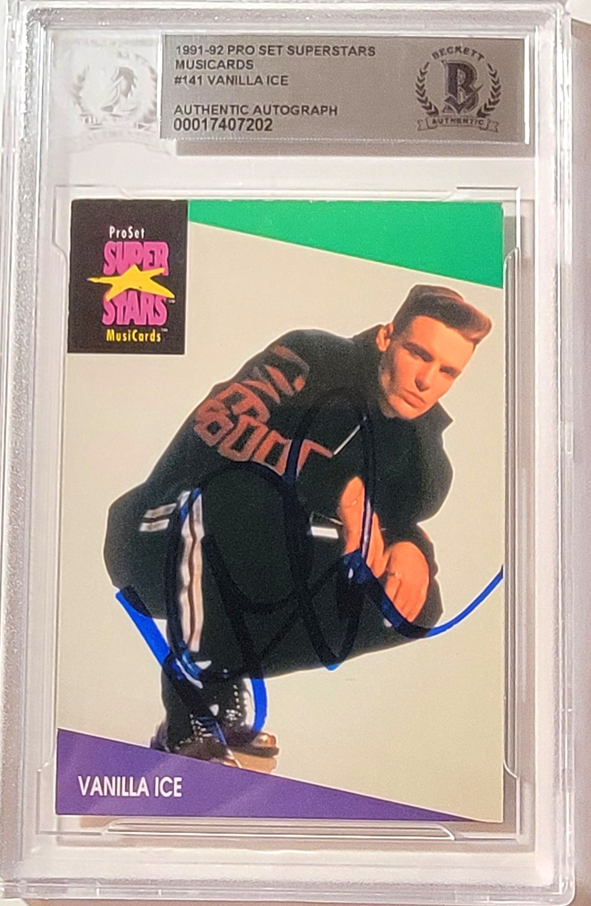 Vanilla Ice Signed 1991-92 Pro Set Superstars #141 Card Beckett 00017407202-Powers Sports Memorabilia