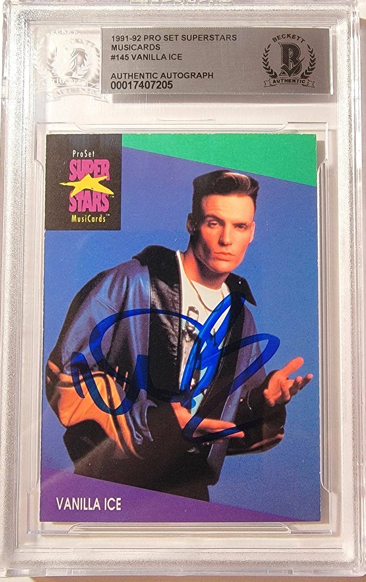 Vanilla Ice Signed 1991-92 Pro Set Superstars #145 Card BAS 00017407205-Powers Sports Memorabilia