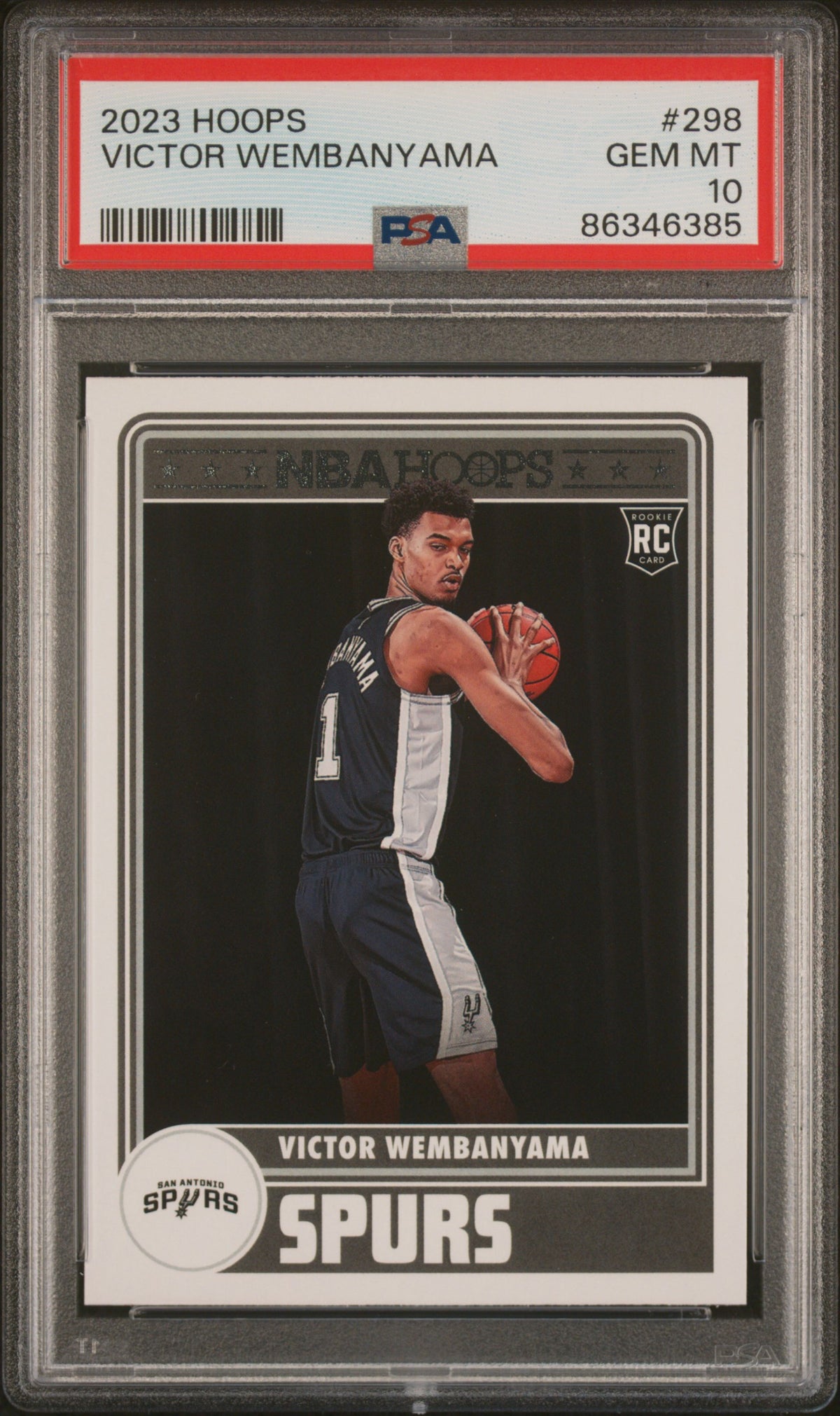 Victor Wembanyama 2023 Hoops Basketball Rookie Card #298 Graded PSA 10-Powers Sports Memorabilia