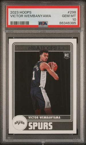 Victor Wembanyama 2023 Hoops Basketball Rookie Card #298 Graded PSA 10-Powers Sports Memorabilia