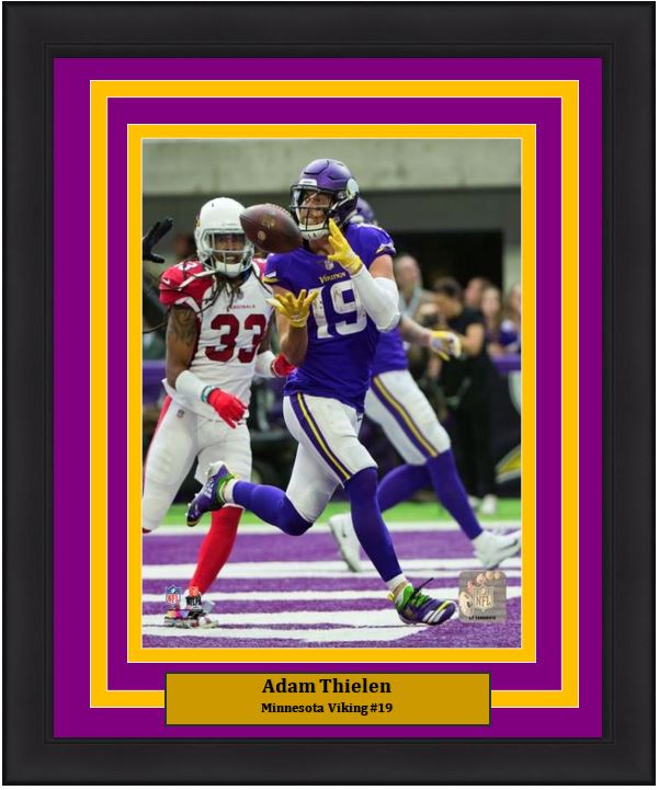 Adam Thielen Touchdown Catch Minnesota Vikings 8" x 10" Framed Football Display Photo-Powers Sports Memorabilia