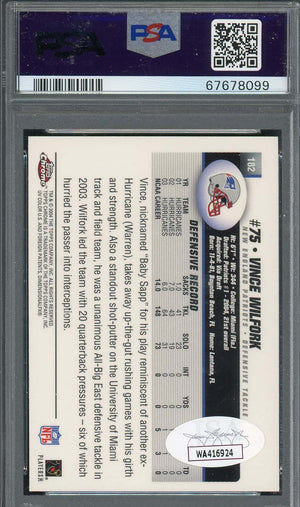 Vince Wilfork 2004 Topps Chrome Football Rookie Signed Card #182 Auto PSA-Powers Sports Memorabilia