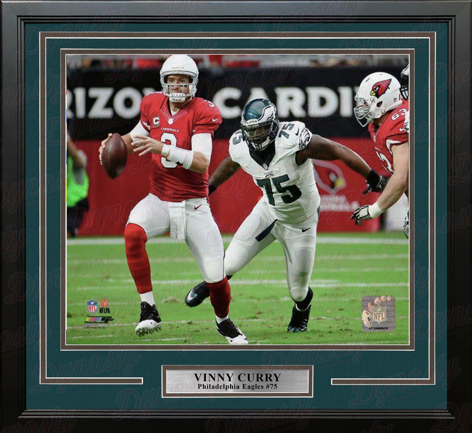 Vinny Curry in Action Philadelphia Eagles Framed Football Display Photo-Powers Sports Memorabilia