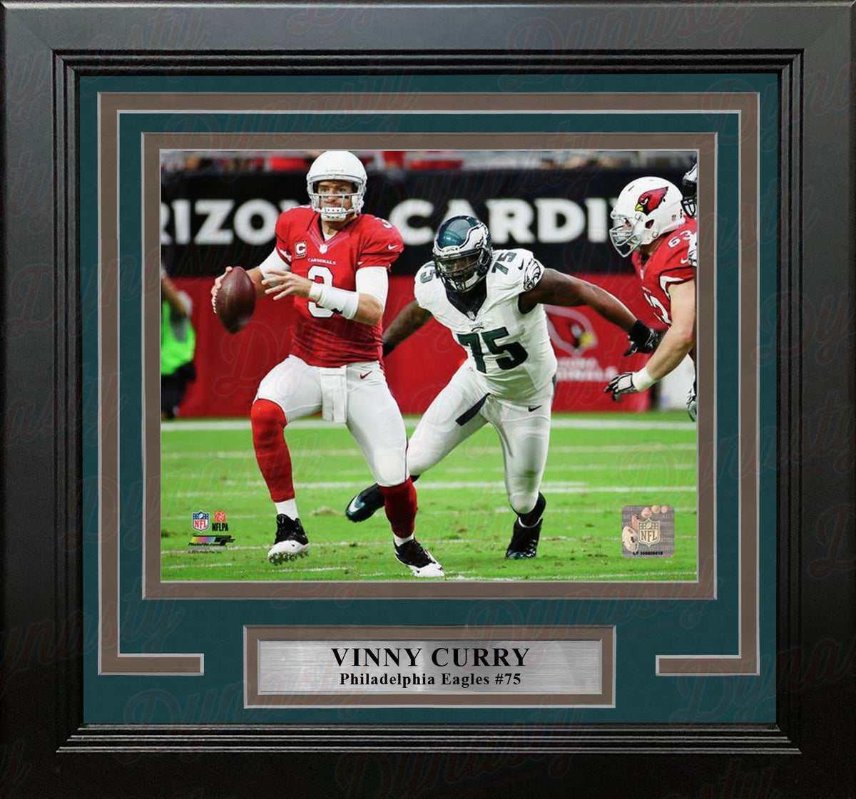 Vinny Curry in Action Philadelphia Eagles Framed Football Display Photo-Powers Sports Memorabilia