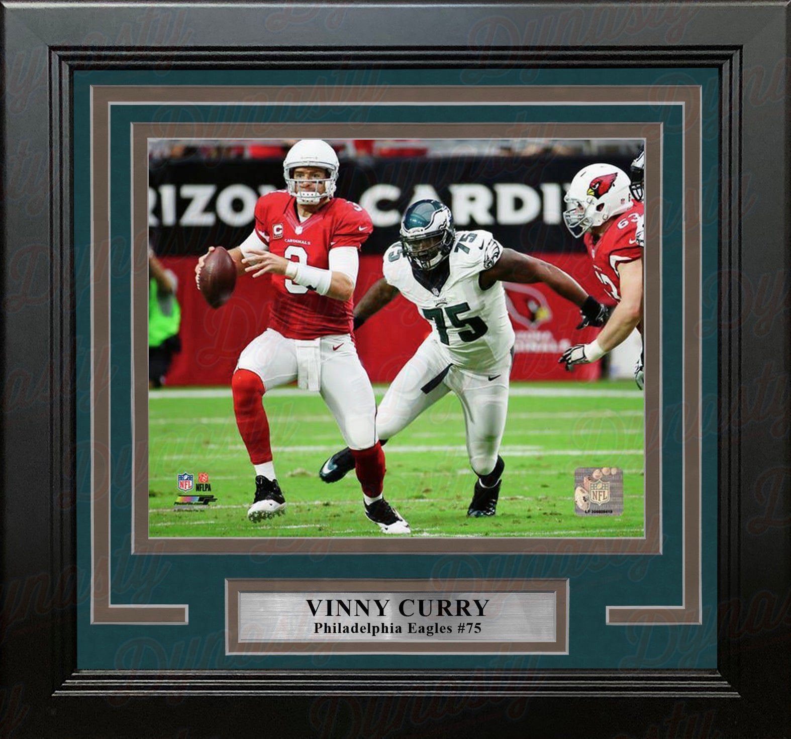 Vinny Curry in Action Philadelphia Eagles Framed Football Display Photo-Powers Sports Memorabilia